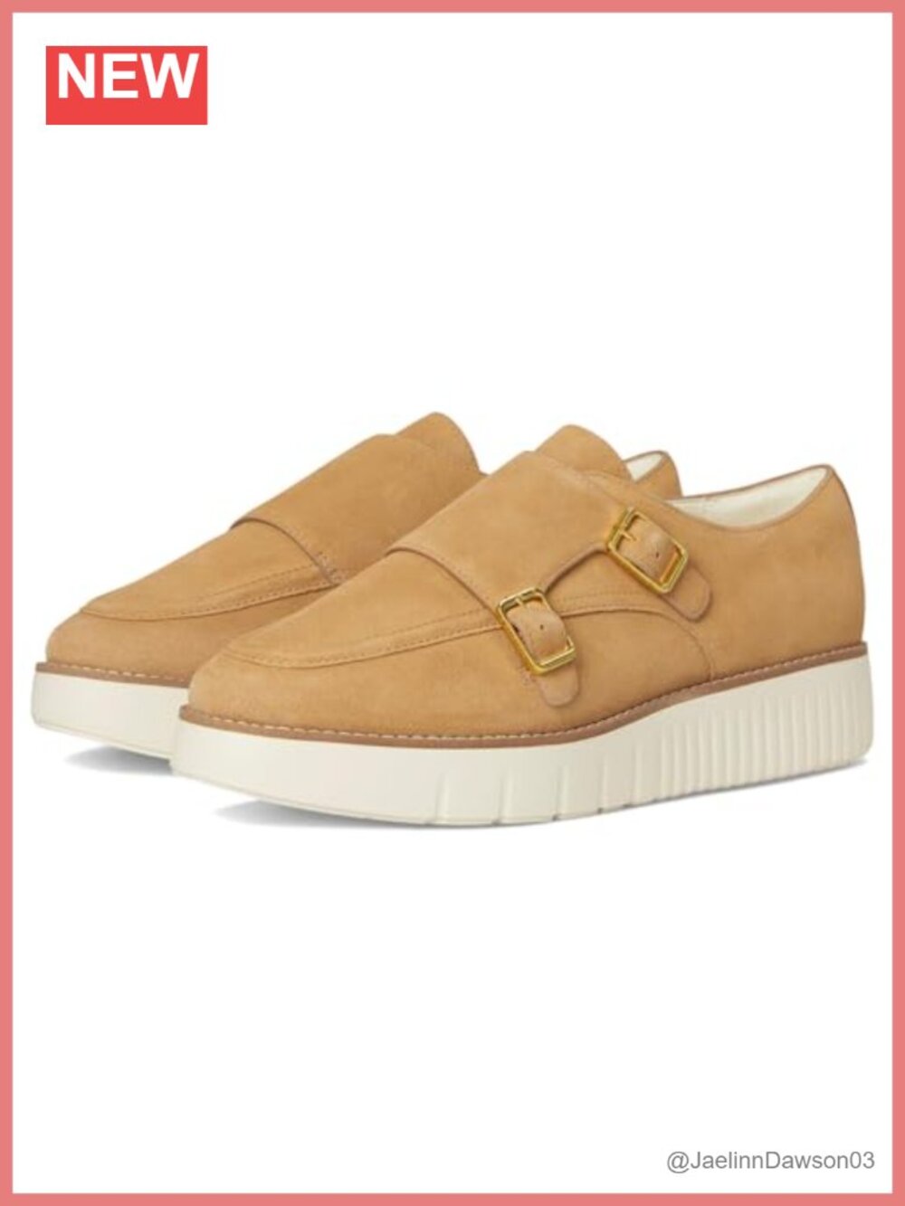 Cole Haan Women's Leather Cap Toe Monk Strap Shoes